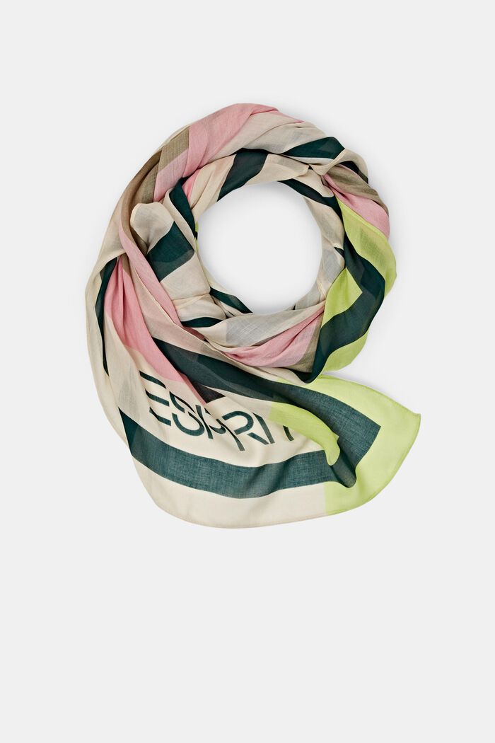 Lätt scarf med logo, BEIGE, detail image number 0