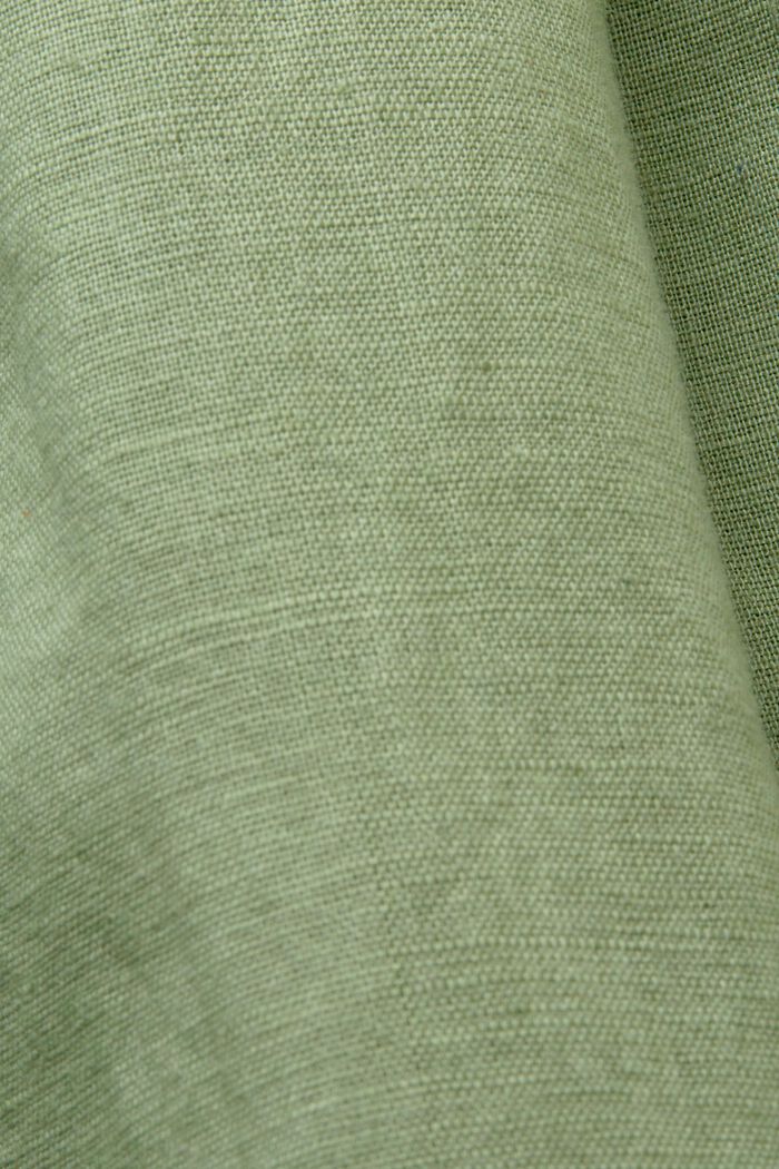 Skjortklänning i bomull-linnemix, PALE KHAKI, detail image number 6