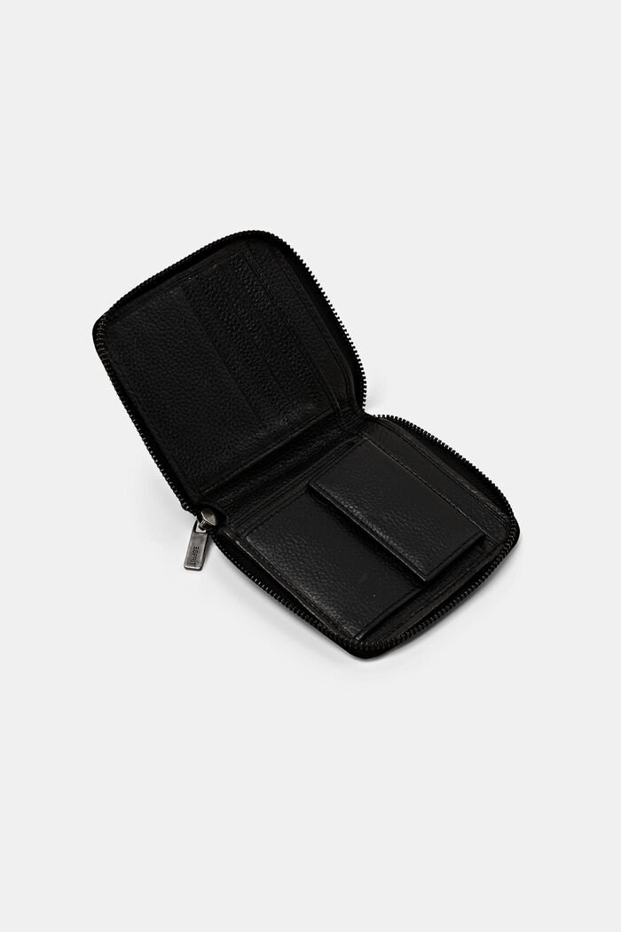 Liten läderplånbok, BLACK, detail image number 1