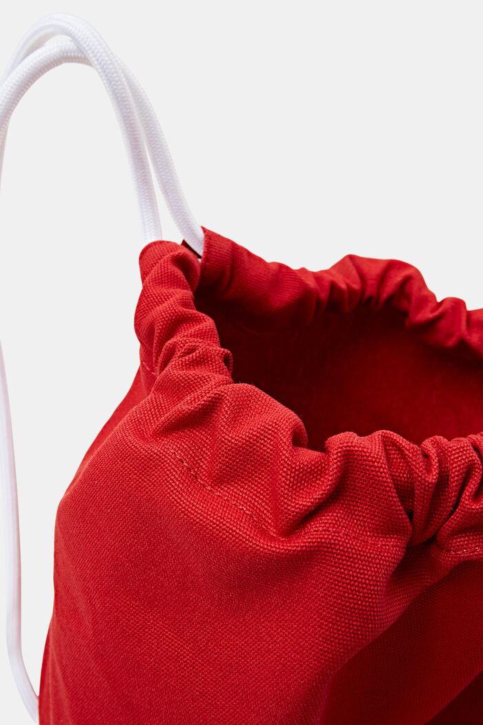 Ryggsäck med dragsko i bomullscanvas, DARK RED, detail image number 3