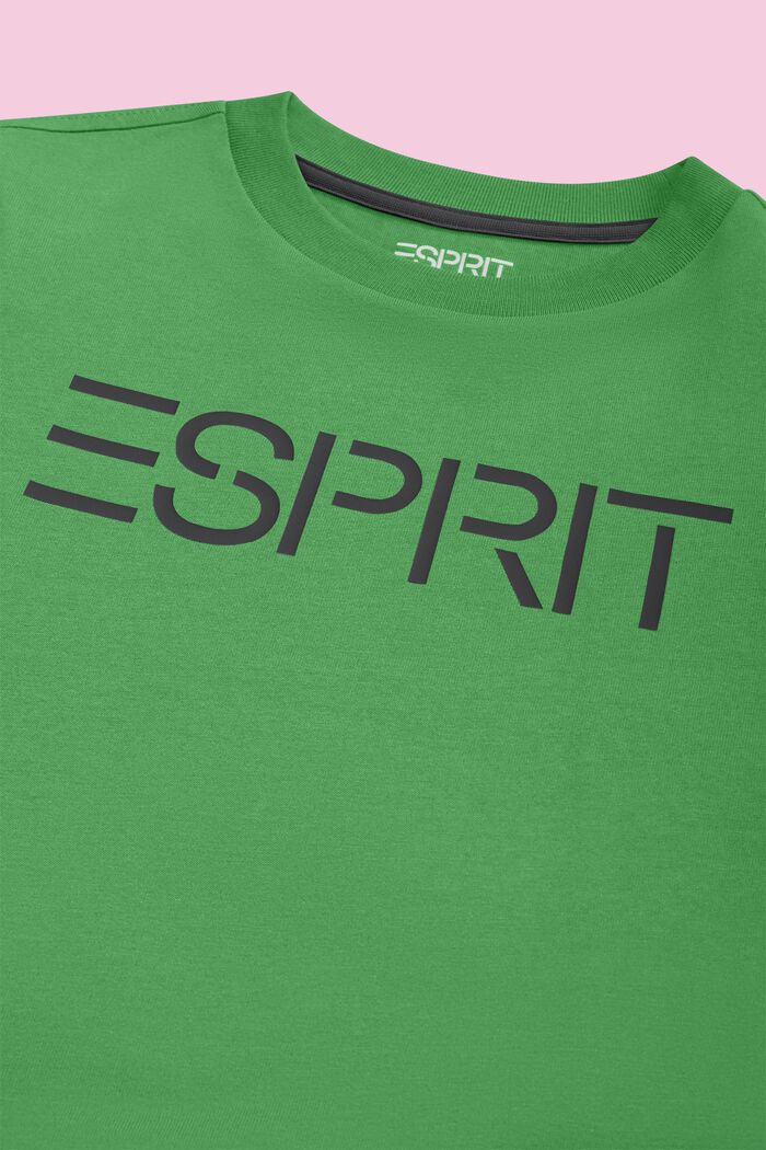 T-shirt med logo i ekologisk bomull, GREEN, detail image number 1