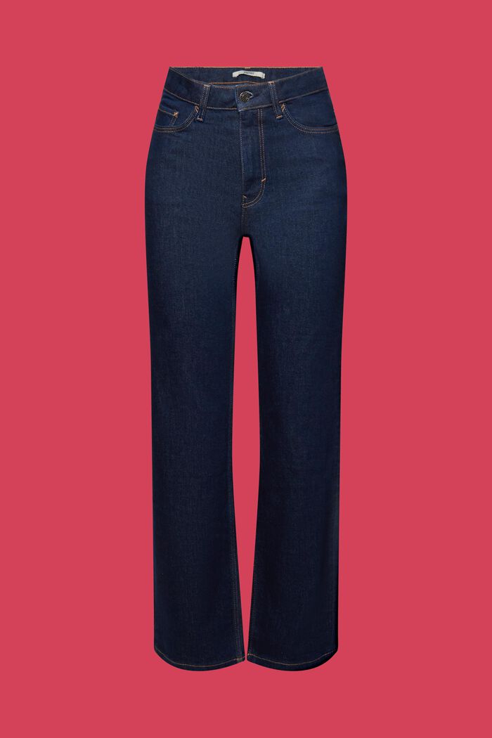 Jeans med raka ben och hög midja, BLUE RINSE, detail image number 7