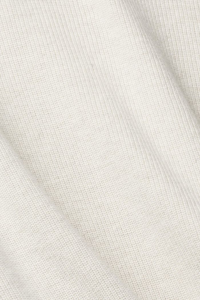 Ribbad tröja med halvpolokrage, OFF WHITE, detail image number 1