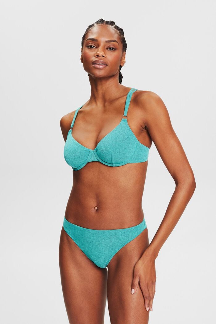 Tvåfärgad bikiniunderdel, AQUA GREEN, detail image number 0