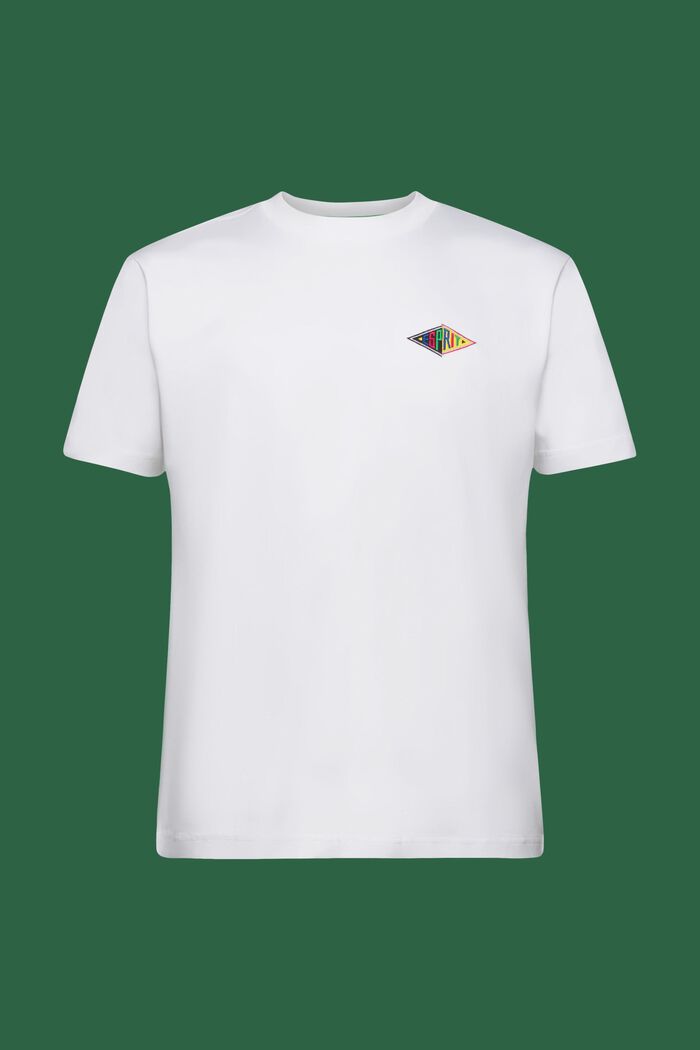 T-shirt i bomullsjersey med logo, WHITE, detail image number 7