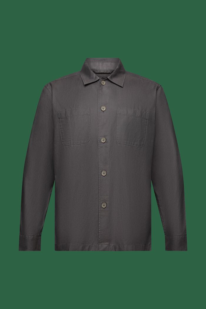 Button down-skjorta i twill, DARK GREY, detail image number 6