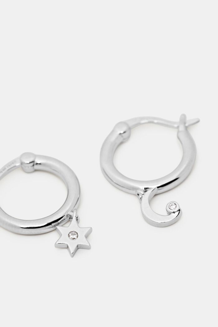 Örhängen i form av små ringar med hängen, sterlingsilver, SILVER, detail image number 1