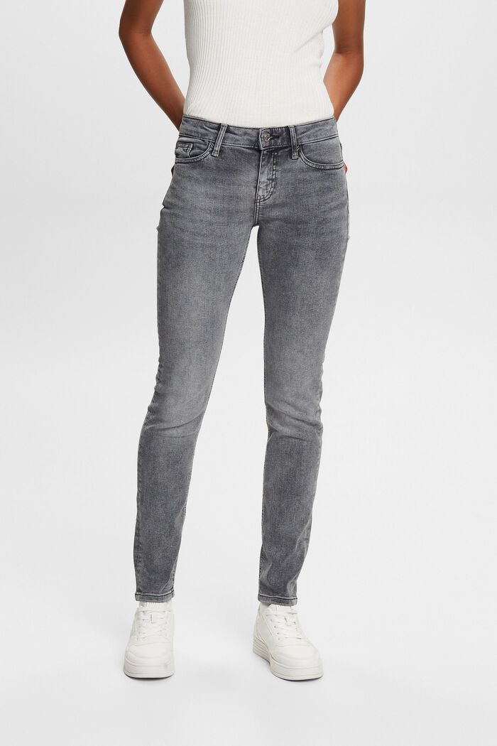 Mid-rise slim jeans, GREY MEDIUM WASHED, detail image number 0