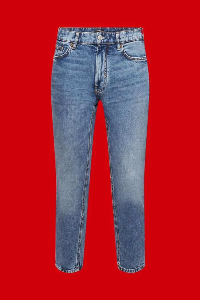 Avslappnade jeans med smal passform, BLUE LIGHT WASHED, detail image number 6