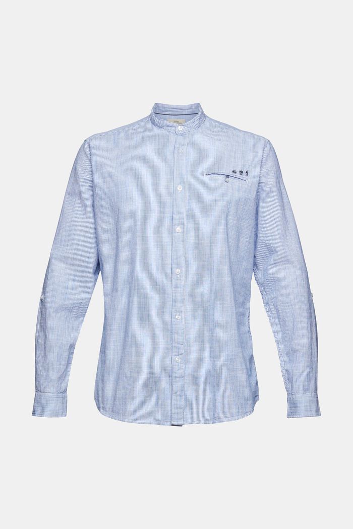 Randig skjorta med små motiv, BRIGHT BLUE, overview