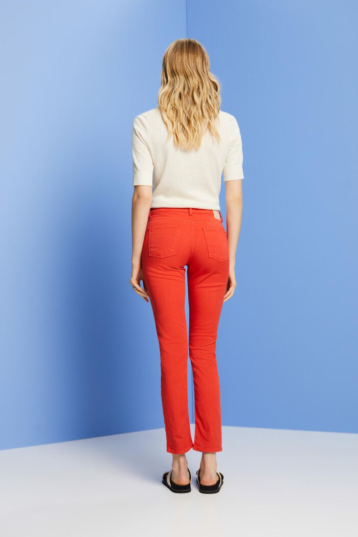 Smala jeans med medelhög midja, ORANGE RED, detail image number 3