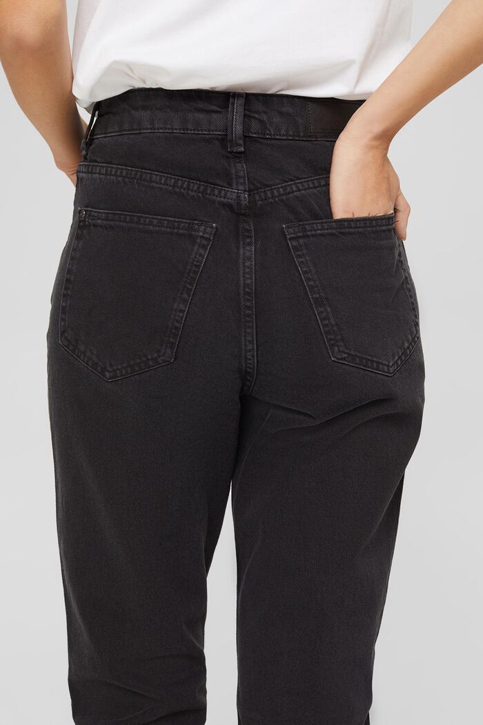 Jeans med hög midja och kortare ben, BLACK DARK WASHED, detail image number 2