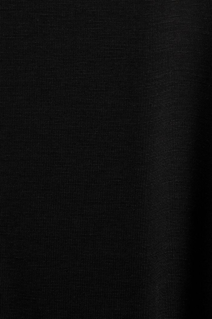 Långärmad jerseytopp med polokrage, BLACK, detail image number 4