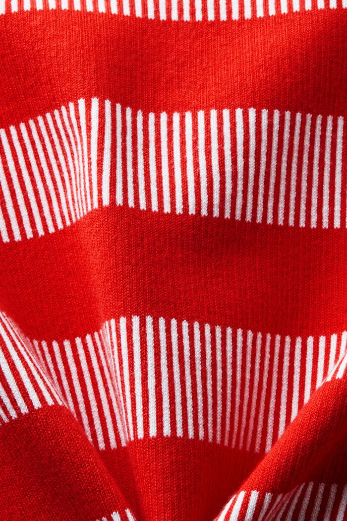 Rundringad tröja med jacquardränder, RED, detail image number 5