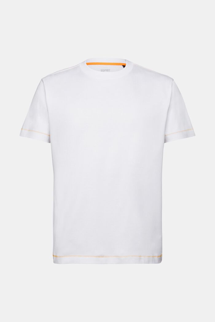 T-shirt i jersey med rund ringning, 100% bomull, WHITE, detail image number 6