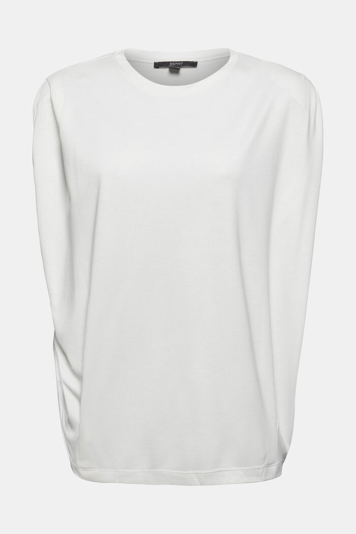 T-shirt med axelvaddar, LENZING™ ECOVERO™, OFF WHITE, detail image number 0