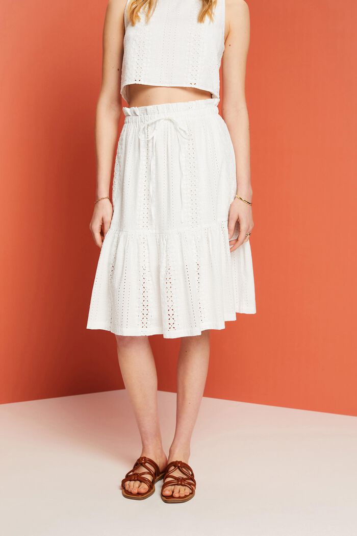 Broderad kjol, LENZING™ ECOVERO™, WHITE, detail image number 0