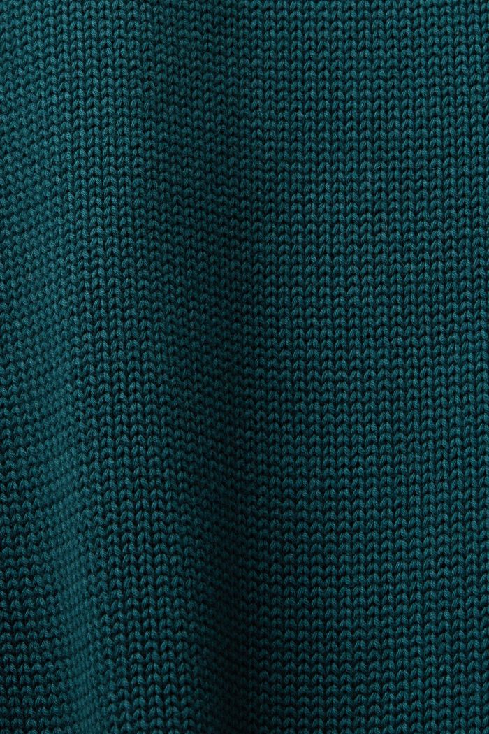 Stickad miniklänning med polokrage, EMERALD GREEN, detail image number 5