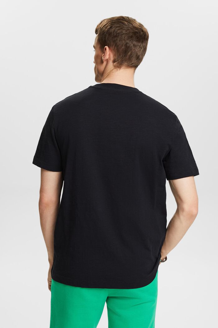 T-shirt av slub-bomull med logo på fickan, BLACK, detail image number 2