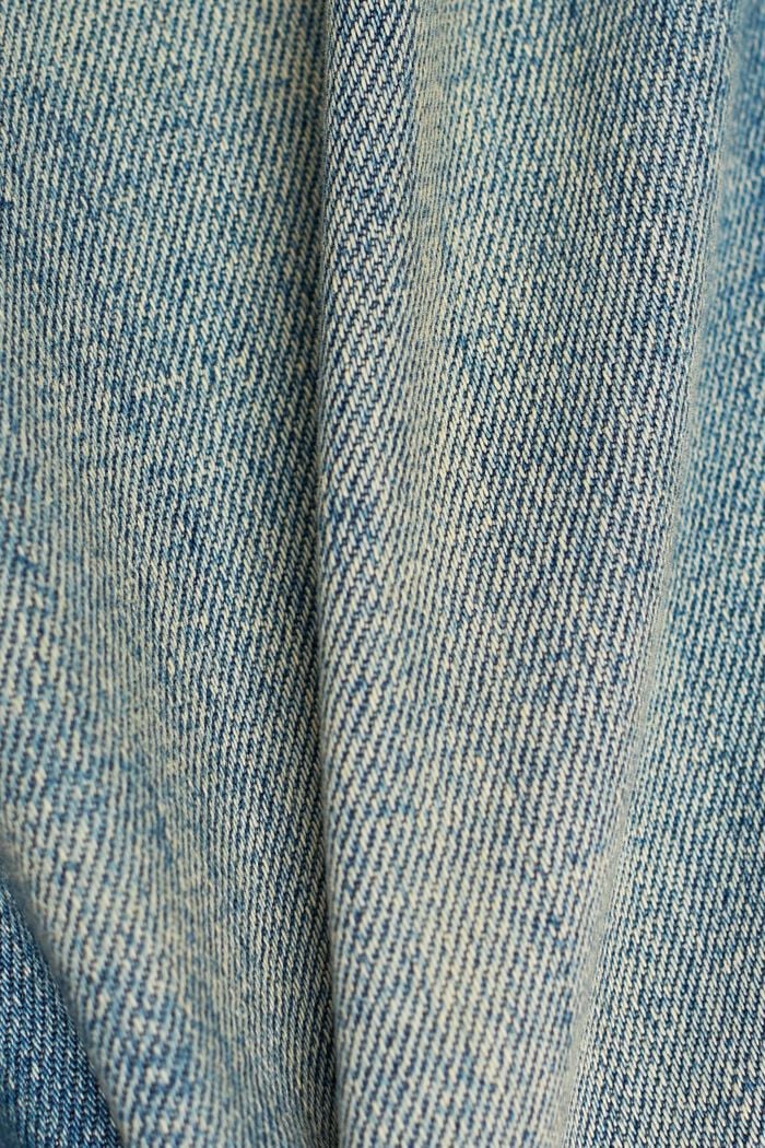 Stentvättade jeans med smal passform, ekologisk bomull, BLUE MEDIUM WASHED, detail image number 6