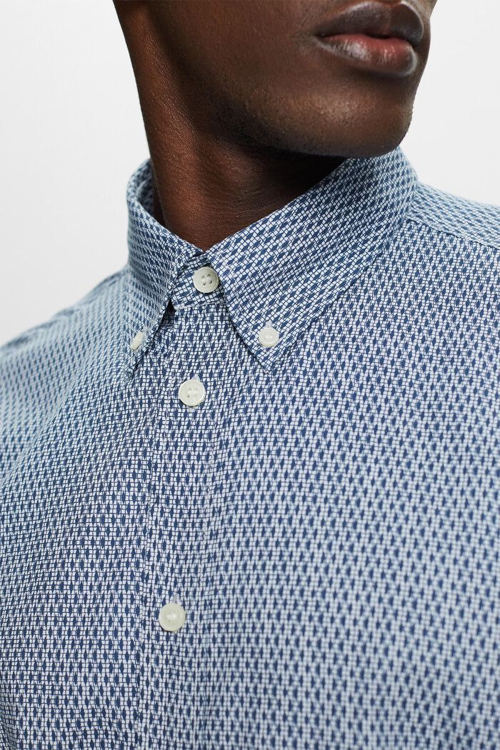 Bomullsskjorta med tryck i ledig passform, GREY BLUE, detail image number 2