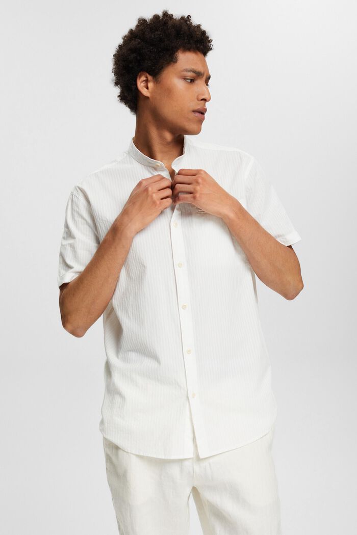 Skjorta med ståkrage, OFF WHITE, detail image number 3