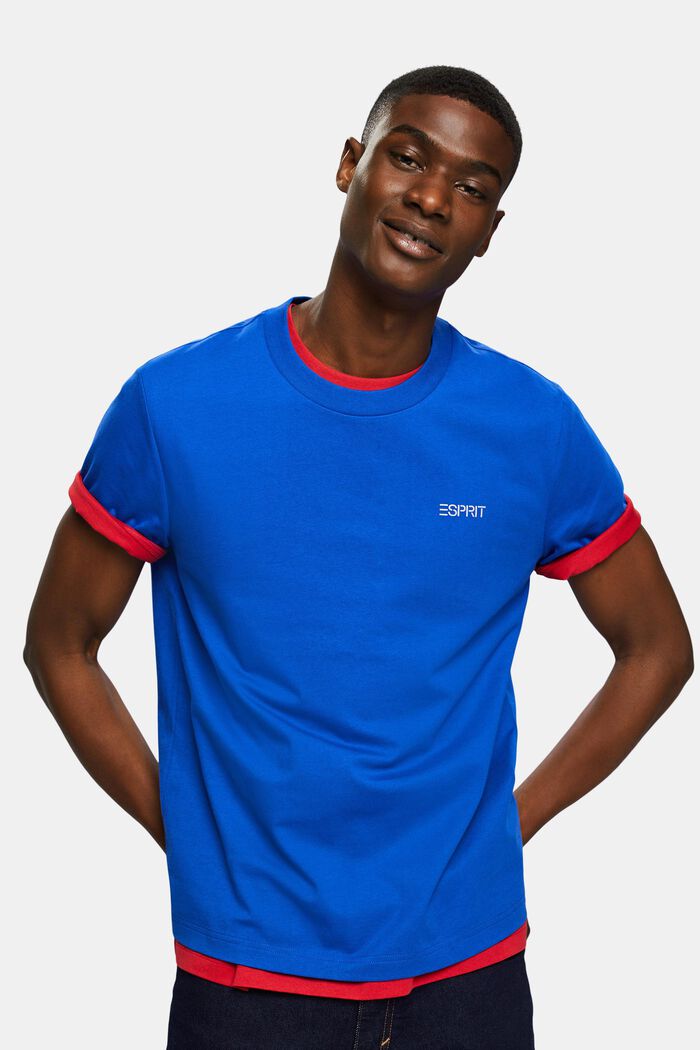 T-shirt med logo, unisexmodell, BRIGHT BLUE, detail image number 4