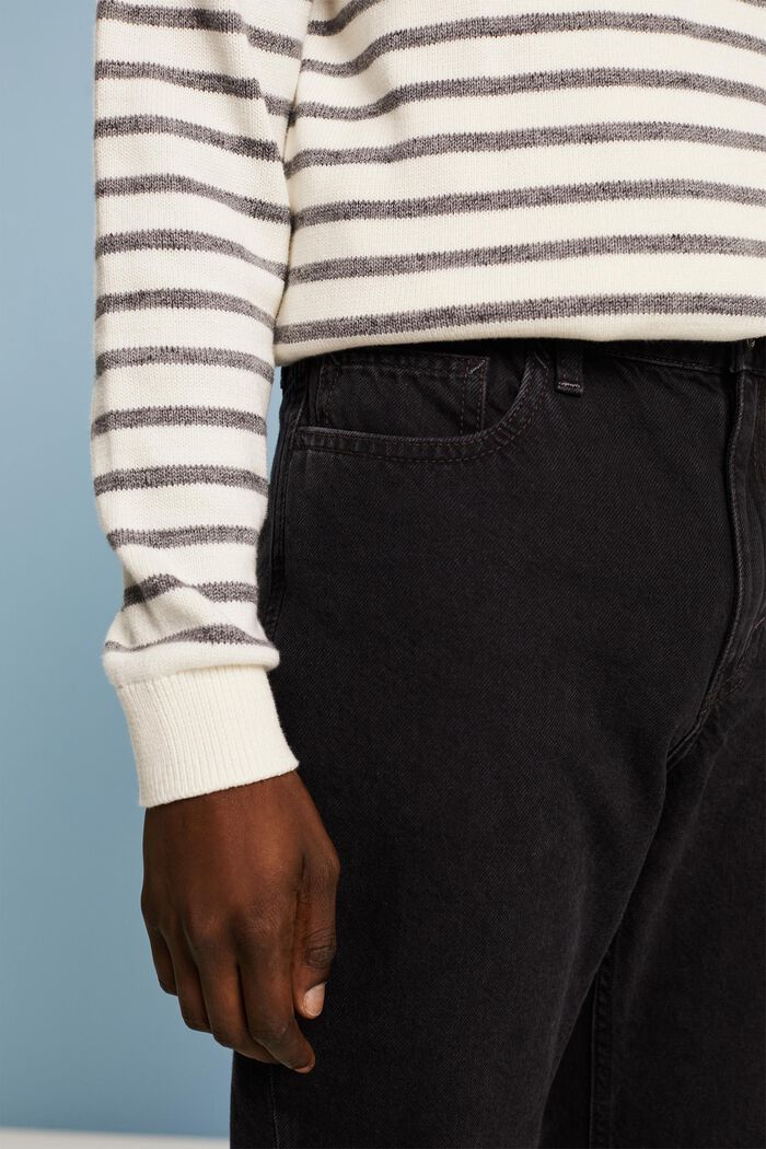Slim-jeans, avsmalnande ben, medelhög midja, BLACK DARK WASHED, detail image number 4