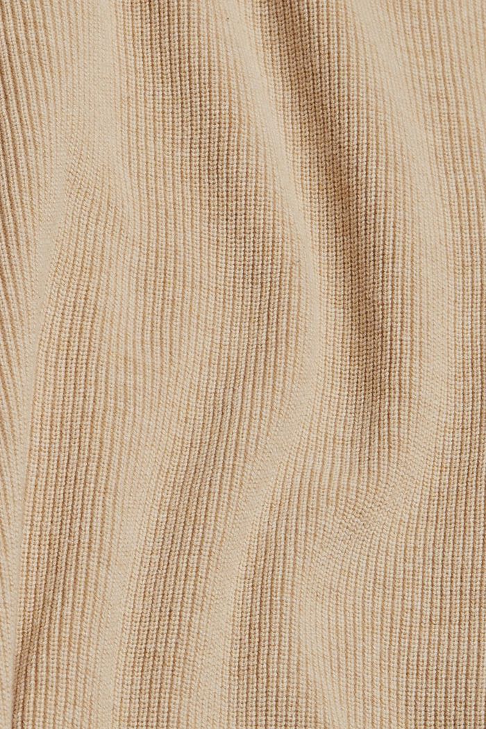 Stickad tröja i 100 % ekologisk bomull, SAND, detail image number 4