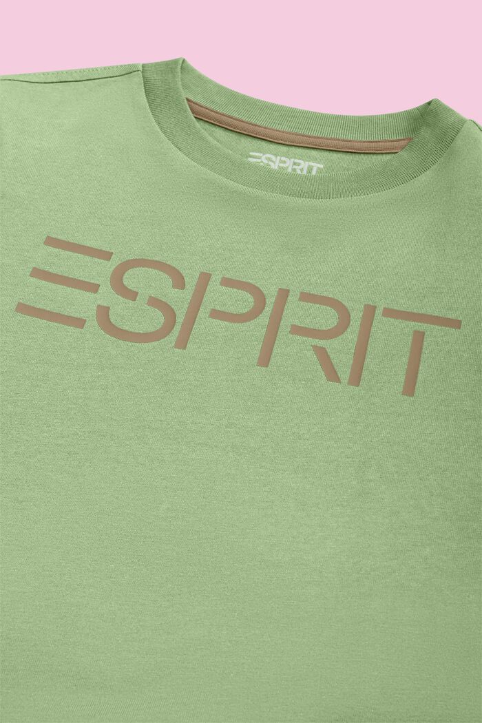 T-shirt med logo i ekologisk bomull, LIGHT GREEN, detail image number 2