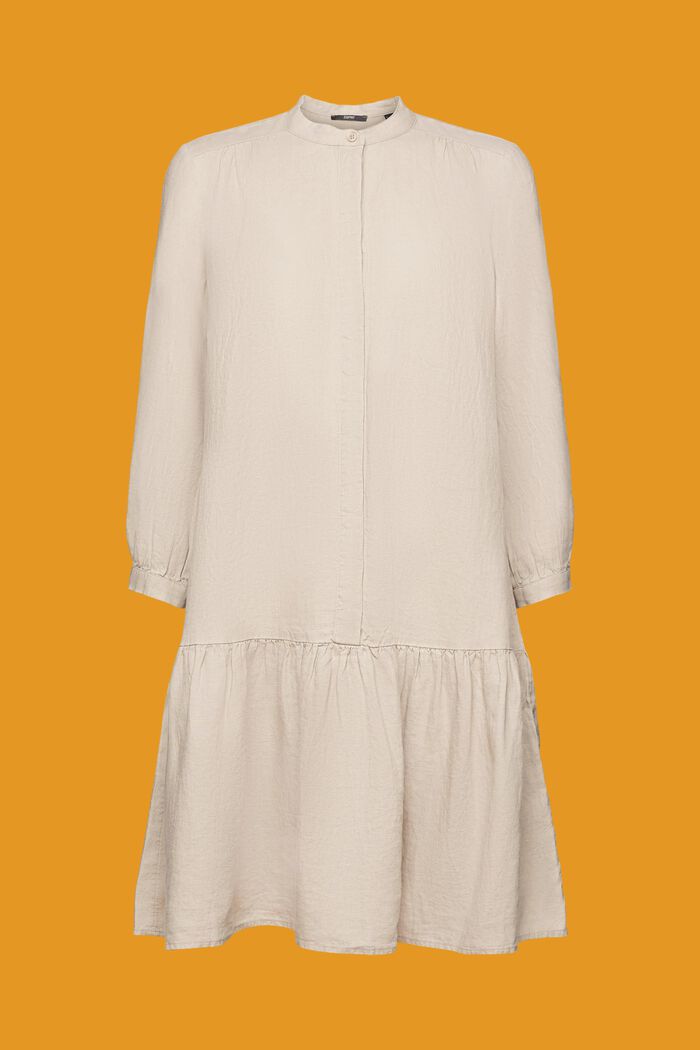Miniskjortklänning, 100% linne, LIGHT TAUPE, detail image number 6