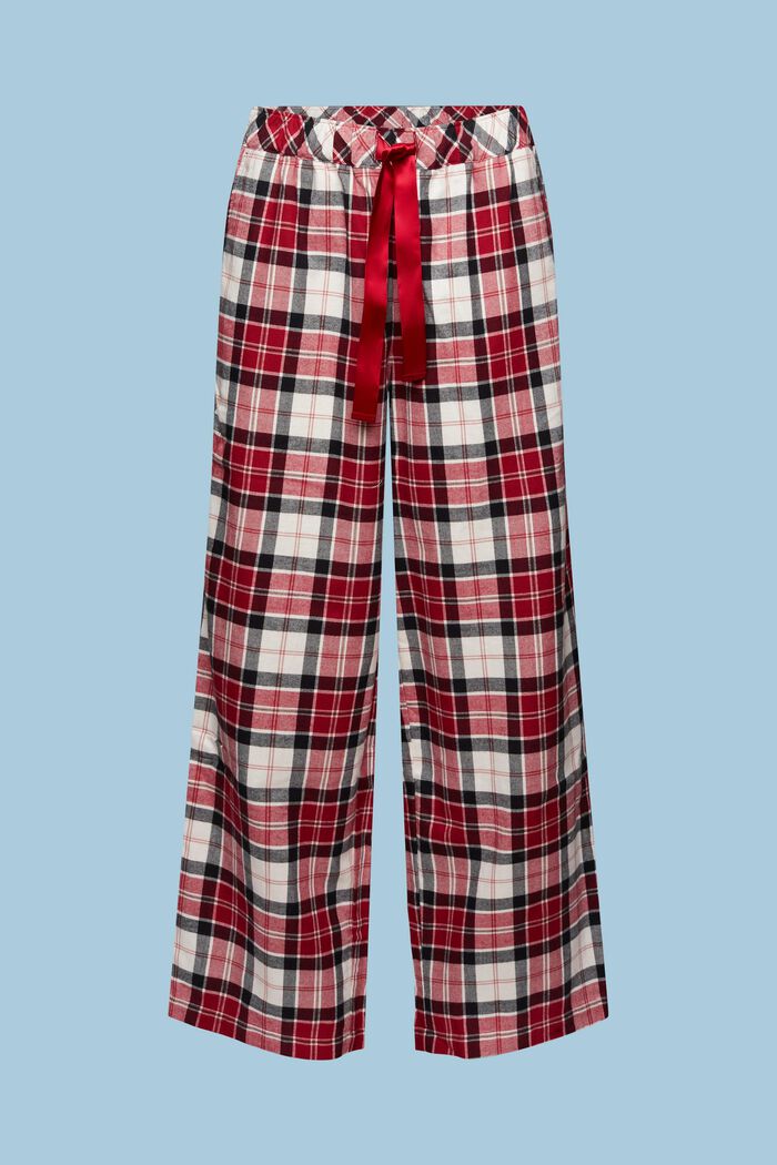 Rutig pyjamasbyxa i flanell, NEW RED, detail image number 5