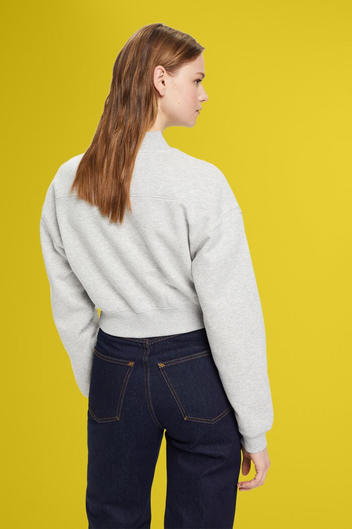 Kortare sweatshirt i collegemodell, LIGHT GREY, detail image number 3