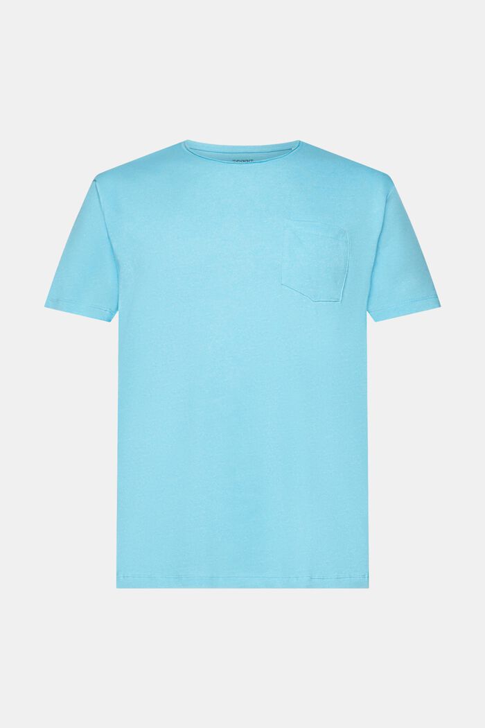 Återvunnet material: T-shirt i melerad jersey, TURQUOISE, detail image number 7