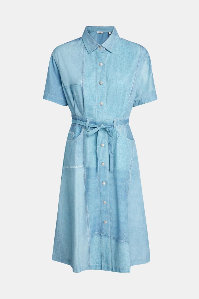 Denim Not Denim skjortklänning med tryck, BLUE MEDIUM WASHED, detail image number 4