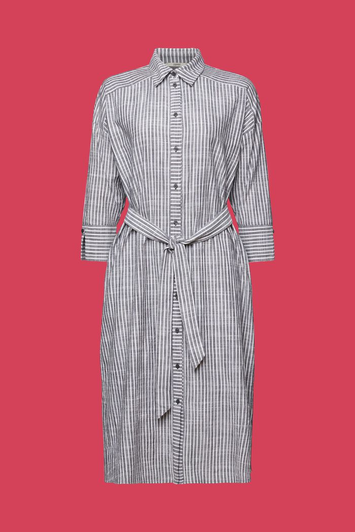 Skjortklänning med skärp, 100% bomull, ANTHRACITE, detail image number 6