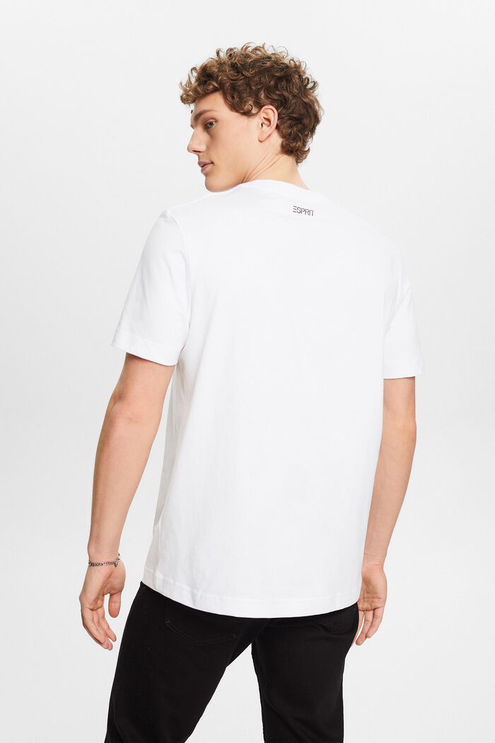 T-shirt med blomtryck och logo, WHITE, detail image number 3