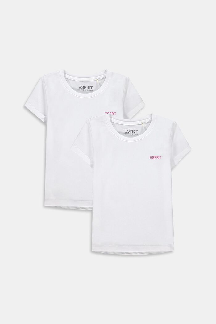 T-shirts i 2-pack av 100% bomull, WHITE, detail image number 0