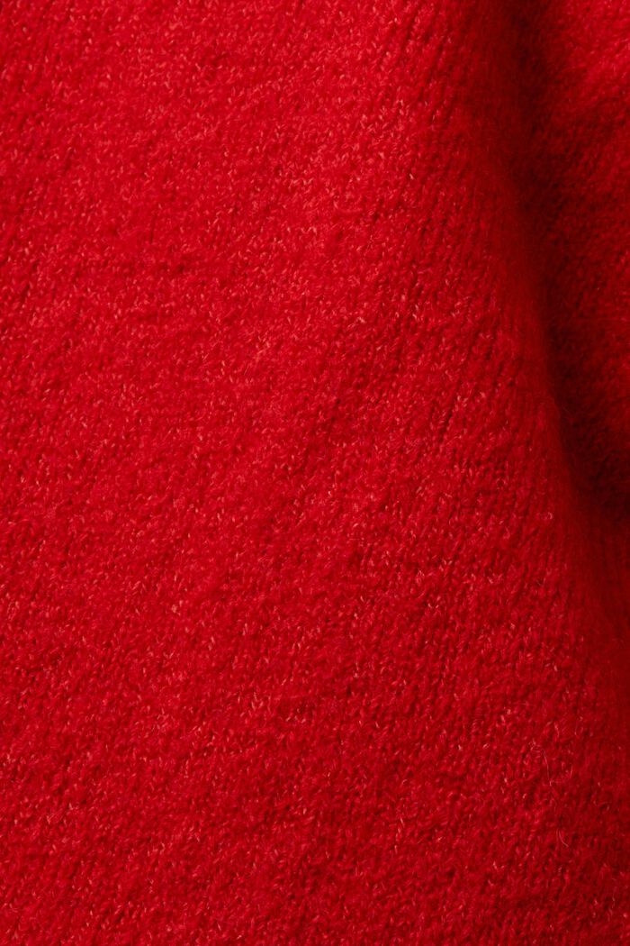 V-ringad tröja i ullmix, DARK RED, detail image number 5