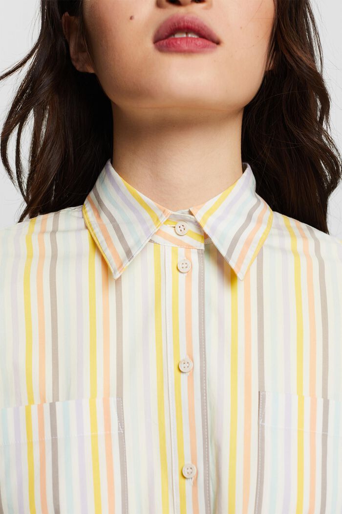 Oversized button down-skjorta med ränder, OFF WHITE, detail image number 3