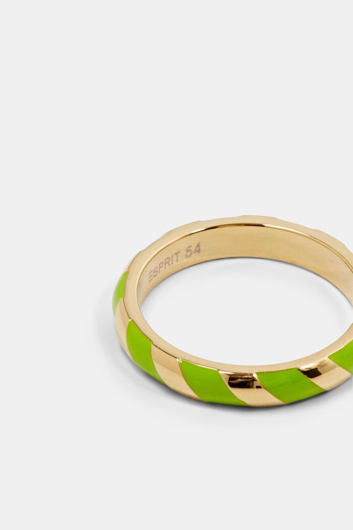 Tvåfärgad ring i rostfritt stål, LIGHT GREEN, detail image number 2
