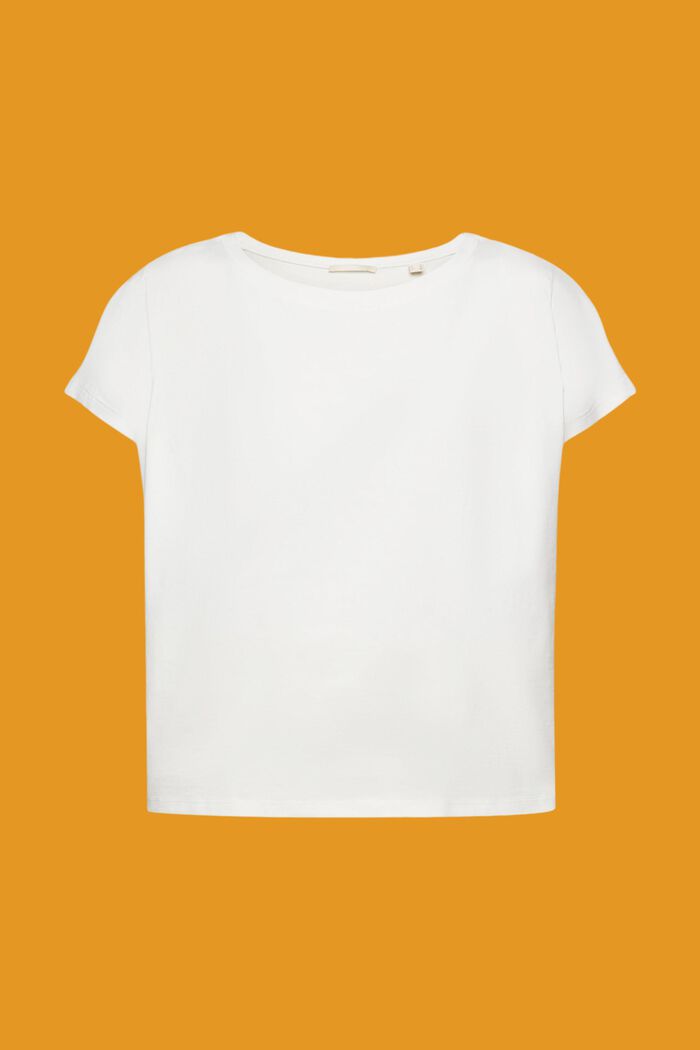 T-shirt med veckade detaljer, OFF WHITE, detail image number 6