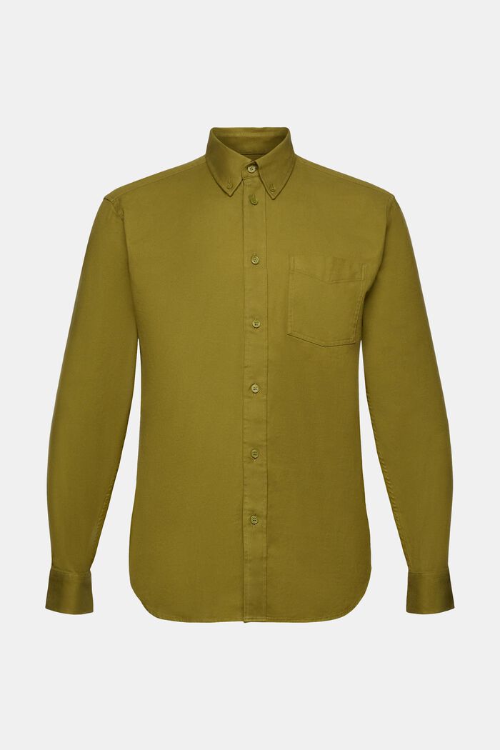 Skjorta i twill med normal passform, OLIVE, detail image number 6