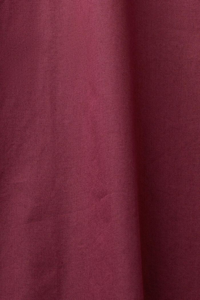 Skjortblus i poplin, 100% bomull, AUBERGINE, detail image number 5