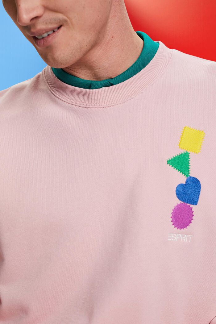 Sweatshirt med broderad logo, PINK, detail image number 2