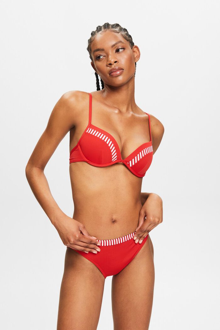 Bikiniunderdel med medelhög midja, DARK RED, detail image number 0