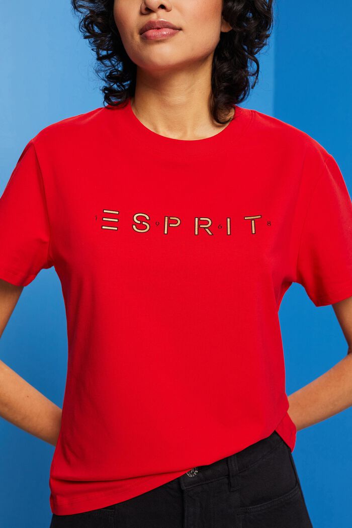 T-shirt med logo, RED, detail image number 2