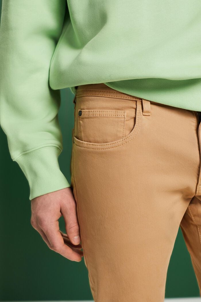 Jeans med smal passform, ekologisk bomull, BEIGE, detail image number 2