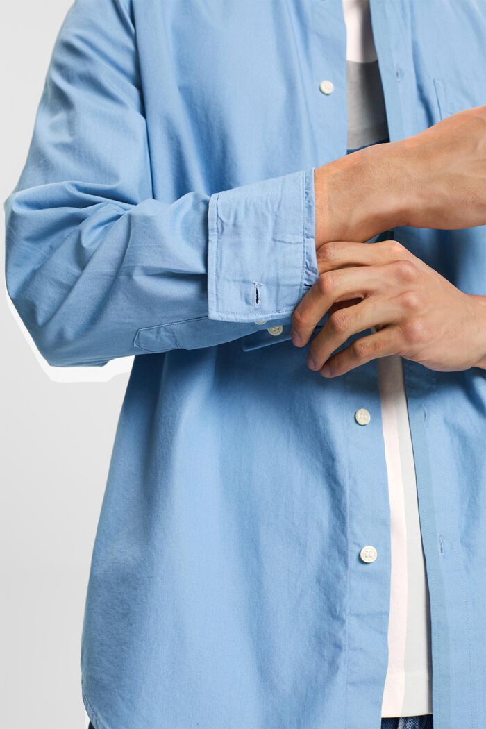 Button down-skjorta i poplin, 100% bomull, LIGHT BLUE, detail image number 4