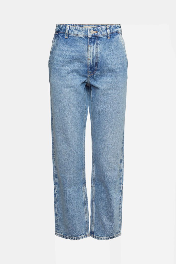 Dad-jeans i bomull, BLUE LIGHT WASHED, detail image number 8